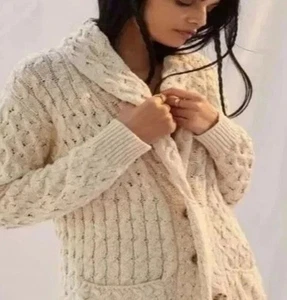 Anthropologie Pilcro strukturierter Cardigan Pullover mit Zopfmuster Größe S - Bild 1 von 5