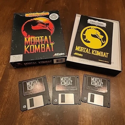 Mortal Kombat PC Video Game with Acclaim Floppy Disk and Manual 1992 - Image 1 of 4
