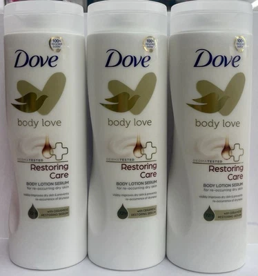 3 Pcs Dove Body Lotion Serum,Restoring Care For Re-occurring Dry Skin 400ml Each - Image 1 of 3