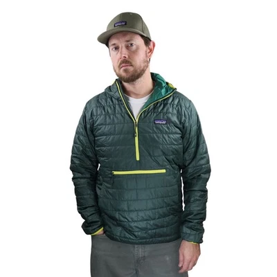 Patagonia Nano Puff Bivy Hoody Jacket Men M Green Insulated Anorak Pullover Coat - Image 1 of 4