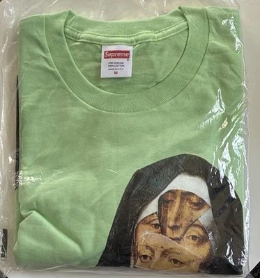 Camiseta Supreme Nun L/S verde claro para hombre talla mediana SS17 NYC Cliver DS NUEVA EN CAJA Foto 1 de 4