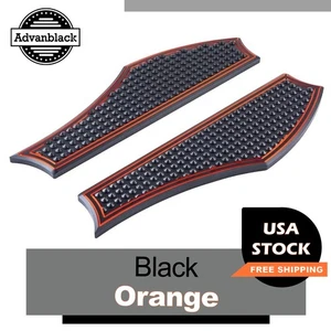 Black / Orange Vengeance Front Rider Floorboards For Harley Tourings & Softail - Bild 1 von 7