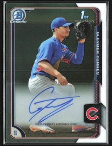 Gleyber Torres 2015 Bowman Chrome Prospects Auto #BCAP-GT Chicago Cubs - Picture 1 of 2