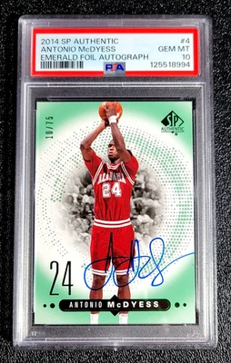 2014 PSA 10 GEM MINT /75 ANTONIO MCDYESS SP AUTHENTIC EMERALD FOIL G6069 - Image 1 of 2