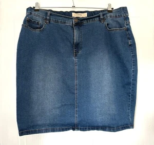 Simply Be blue stretch denim pencil skirt plus size 26 - Picture 1 of 3