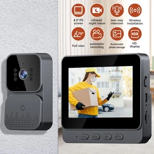 Smart Doorbell Chime w/ Visual Display Screen Safe for Kid Living Alone at Home - Picture 1 of 14