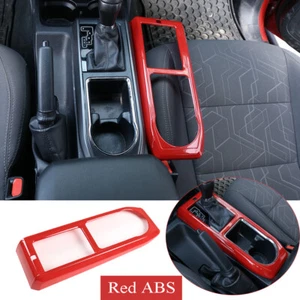 Red ABS Inner Center Control Gear Shift Panel Trim Fit For Toy@ta Tacoma 2016-20 - Picture 1 of 12