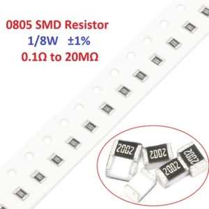 50pcs 1/8W 0805 SMD SMT Resistors ±1% -Full Range of Values 0.1Ω to 20MΩ - Picture 1 of 1