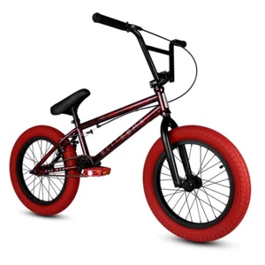 Elite 18" BMX Pee Wee Bicycle Freestyle Bike 3 Piece Crank Red Carnage NEW - Picture 1 of 3