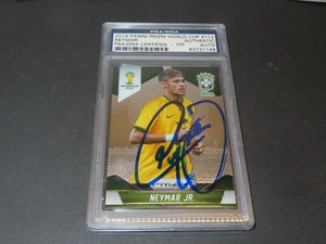 Tarjeta de la Copa Mundial Panini Prizm 2014 firmada por Neymar #112 Brasil automática PSA/ADN certificado de autenticidad 1B - Imagen 1 de 8