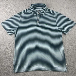 Camisa Polo Tommy Bahama Island Zone Para Hombre Grande Azul Verde Rayas Mezcla Pima - Imagen 1 de 10