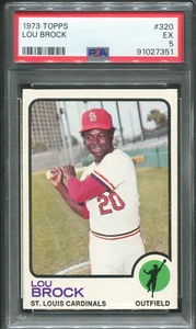 Lou Brock 1973 Topps #320 PSA 5 EX - Imagen 1 de 2