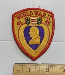 World War II 1941-1945 US Purple Heart Embroidered Patch Badge - Picture 1 of 3