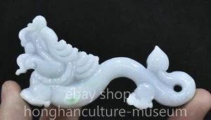 4" Old Chinese natural Jadeite Jade Carving Dragon beast Sculpture statue - Picture 1 of 6