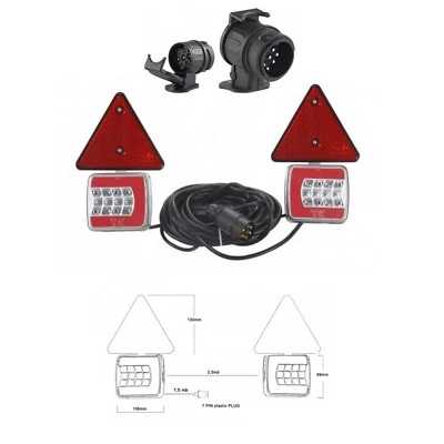 LED Rückleuchten Set Anhänger Rückleuchte + Fahrzeug Adapter 12V 13 auf 7-polig - Bild 1 von 3