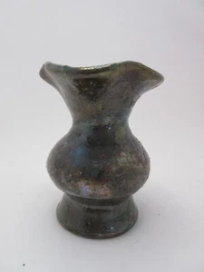 Old Vintage Canada Studio Art Pottery RAKU Glaze Vase Signed AL - Picture 1 of 4