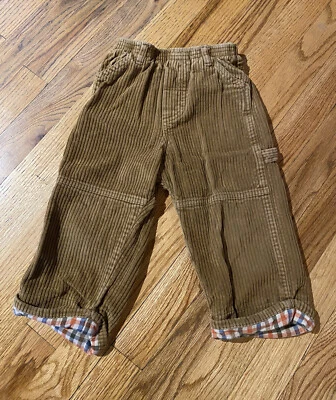 Pantalones de pana OshKosh vintage 24 meses color tostado oscuro talla niños jóvenes con franela Foto 1 de 4