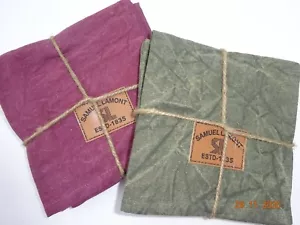 Heavy Quality 100% Cotton Tea Towels Denim Effect x 1 PAIR Sage or Burgundy - Picture 1 of 6