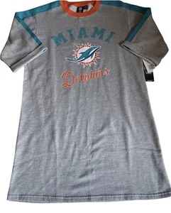 NFL Miami Dolphins Short Sleeve Gray Dress Women’s Medium NWT - Picture 1 of 6