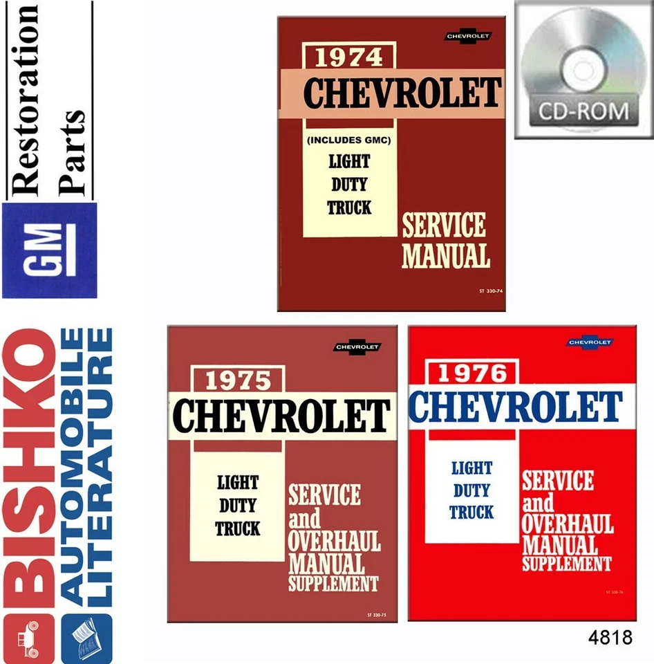 1974 1975 1976 Chevrolet GMC Truck Shop Service Repair Manual CD OEM Guide