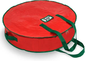 , Christmas Wreath Storage Bag - Durable, Tarp Material, Zipper, Sturdy Carry Ha - Picture 1 of 12