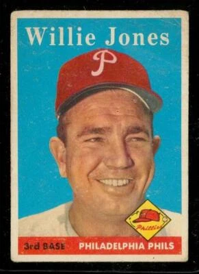 Vintage BASEBALL Trading Card TOPPS 1958 #181 WILLIE JONES Philadelphia Phillies - Image 1 of 2