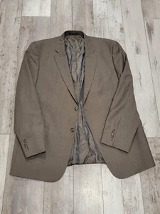 48L Men's Axcess By Claiborne Blazer Light Brown 100% Wool 2 Button Sport Coat - Picture 1 of 9