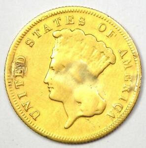 1878 Indian Three Dollar Gold Coin ($3) - Fine Details (Ex-Jewelry) - Rare Coin!