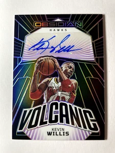 2022-23 Panini Obsidian NBA Purple Etch Volcanic AUTO Kevin Willis Hawks /75 - Bild 1 von 2