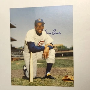 Ernie Banks Chicago Cubs Hand Signed 8x10 Glossy Photo HOF'er - Picture 1 of 2
