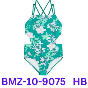Kanu Surf Girls' Beach Sport Cut-Out 1-Piece Swimsuit, Julia Green, 8 - Picture 1 of 2