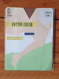 Vintage Sheer Aristoc Cotton Fresh Nylon Stockings 1980s Size 11 - Picture 1 of 2