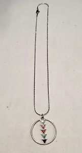 Necklace Multi-stone pendant Sterling Silver 925 Chain-Boho Chic - Minimalistic - Picture 1 of 6
