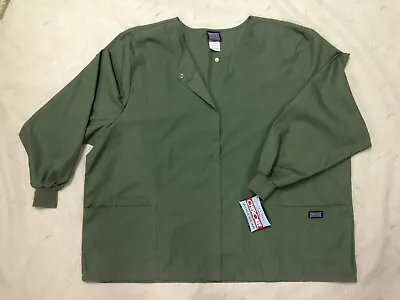 CHEROKEE Workwear  women’s SCRUBS SNAP FRONT JACKET Plus Sizes (Small thru 5XL) - Image 1 of 4