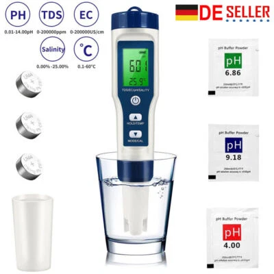 TDS-EC+Digital PH Wert Wasser Messgerät Tester Meter Aquarium Pool Prüfer PH0-14 - Bild 1 von 4