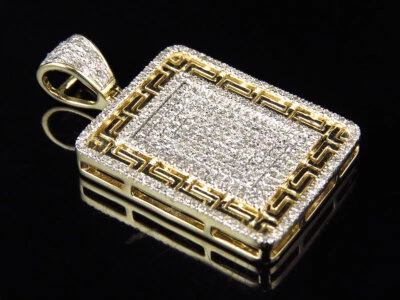 Colgante con dije medallón etiqueta de perro borde bismark de oro amarillo de 10 quilates 7/8 pulgadas 1,0 quilates Foto 1 de 4