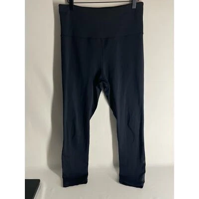 Zyia Black Cropped Diecut Lazer Cut Dots Leggings Women's Size 12 - Image 1 of 4