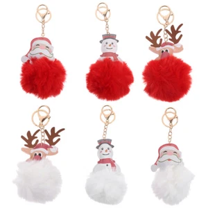6pcs Elk Keychain Christmas Party Favors Cartoon Keychain - Picture 1 of 12