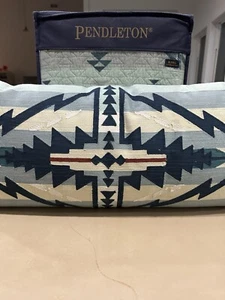 PENDLETON TRAPPER PEAK SILVER BLUE 4pc KING QUILT/KING SHAMS /BOLSTER SET NIP - Picture 1 of 19