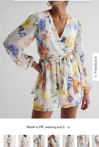 nwt EXPRESS 2024 flowy floral dress romper s small - Picture 1 of 2