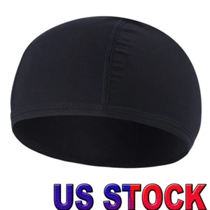 Men Moisture Wicking Beanie Hat Helmet Liner Sport Skull Cap Motorcycle Cycling - Picture 1 of 14