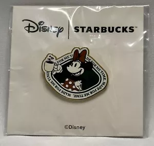 Disney + Starbucks Collectors Minnie Mouse Pin “Made For Me Time” - Picture 1 of 1