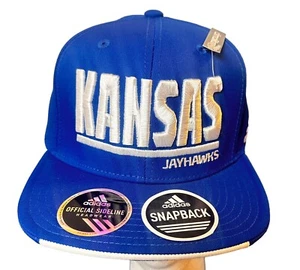 Kansas Jayhawks Adidas Blue Climalite Slouch Adjustable Strap Hat Cap - Picture 1 of 10