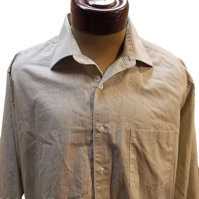 Camisa de vestir a cuadros Alfani para hombre 70 % algodón 30 % poliéster talla 17 manga larga Foto 1 de 4