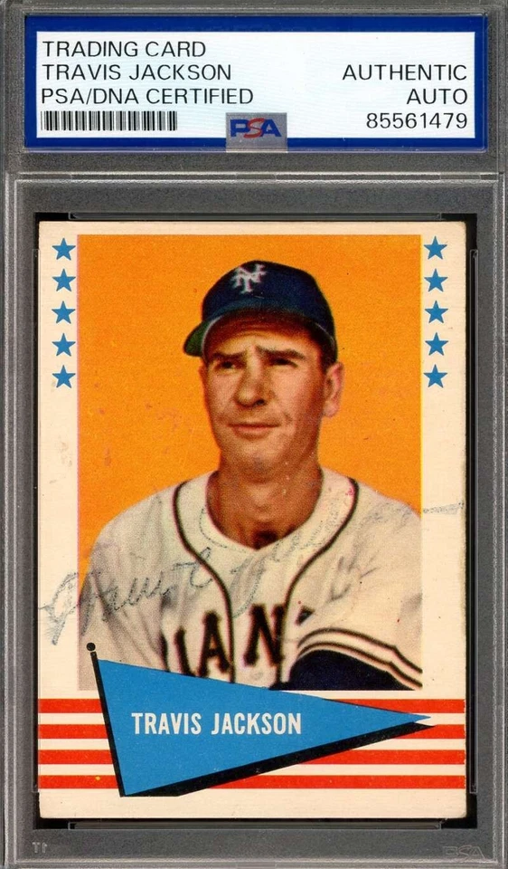 Travis Jackson PSA DNA Signed 1961 Fleer Autograph - Image 1 of 1