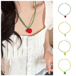 Dopamine Colored Fruits Pendant Necklace Jewelry Accessories Women Girls - Picture 1 of 18
