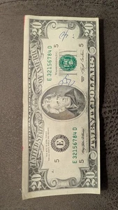 Rare Error Off-Centered E 32156784 $20 1993 Twenty Dollar Bill Note - Picture 1 of 2