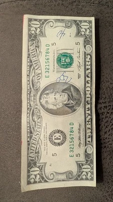 Rare Error Off-Centered E 32156784 $20 1993 Twenty Dollar Bill Note - Image 1 of 2
