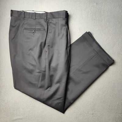 Pantalones de vestir Mark Shale para hombre 37x30 negros 100 % lana plisados pantalones con puños delanteros Foto 1 de 4