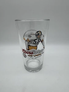 Vintage Pittsburgh Steelers Pint Glass Jack Lambert NFL Fútbol Coors Luz - Imagen 1 de 2